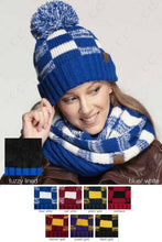 Load image into Gallery viewer, C.C Buffalo Check Team Color Beanie: Red/Black
