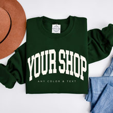 Load image into Gallery viewer, Custom Logo Athletic Wear Crewneck Sweatshirt: Military Green / Medium
