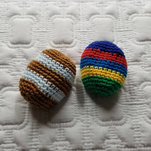 Load image into Gallery viewer, Multicolored Hand Crochet Sack Ball Kick Toy: Random colors
