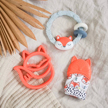 Load image into Gallery viewer, Ritzy Rattle™ Silicone Teether Rattles: Highland Cow
