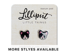 Load image into Gallery viewer, Kitty Cat Earrings : Tuxedo
