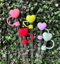 Load image into Gallery viewer, Large Heart Straw Toppers: Purple
