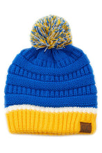 Load image into Gallery viewer, C.C Sports College Team Color Ribeed Beanie: 7. Utah Crimson/Black
