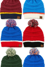 Load image into Gallery viewer, C.C Sports College Team Color Ribeed Beanie: 7. Utah Crimson/Black
