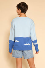 Load image into Gallery viewer, Shark attack knit sweater: Blue multi / M
