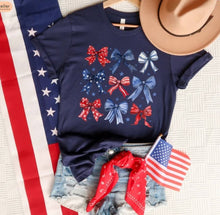 Load image into Gallery viewer, USA Shirt, Womens 4th of July Shirt, Red White and Blue, Coq: Black / S
