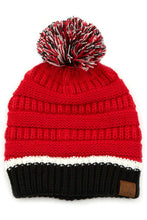 Load image into Gallery viewer, C.C Sports College Team Color Ribeed Beanie: 7. Utah Crimson/Black
