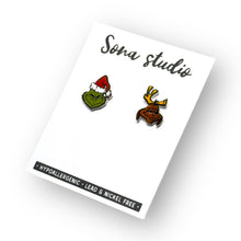Load image into Gallery viewer, Mean One Christmas Earrings
