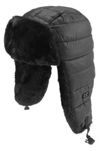 Load image into Gallery viewer, C.C Padded Faux Fur Trapper Hat: Black
