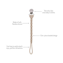 Load image into Gallery viewer, Sweetie Strap™ Silicone One-Piece Pacifier Clips: Toast
