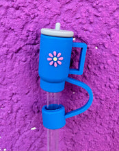 Load image into Gallery viewer, Tumbler Flower Large Straw Toppers: White
