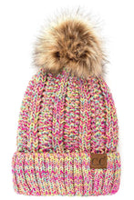 Load image into Gallery viewer, C.C Fuzzy Fleece Lining Knit Hat With Pom: 32
