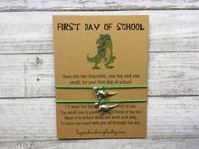 Load image into Gallery viewer, First Day of School Set of 2 Dinosaur Bracelets: Black
