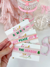 Load image into Gallery viewer, BE MERRY, PEACE LOVE JOY or TIS THE SEASON Holiday Bracelet: BE MERRY
