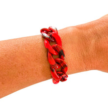 Load image into Gallery viewer, Red Game Day Bracelets &amp;  Necklaces: GAME DAY WORD WITH SILVER PLATED BEADS
