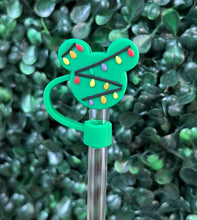 Load image into Gallery viewer, Holiday Tumbler Straw Toppers: Green/Green Tree
