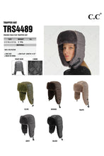 Load image into Gallery viewer, C.C Padded Faux Fur Trapper Hat: Black
