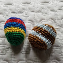 Load image into Gallery viewer, Multicolored Hand Crochet Sack Ball Kick Toy: Random colors
