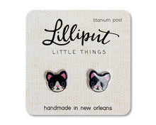 Load image into Gallery viewer, Kitty Cat Earrings : Tuxedo
