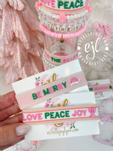 Load image into Gallery viewer, BE MERRY, PEACE LOVE JOY or TIS THE SEASON Holiday Bracelet: BE MERRY
