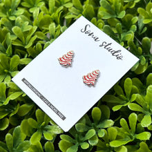 Load image into Gallery viewer, Little Debbie Inspired Christmas Cupcake Earrings
