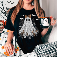 Load image into Gallery viewer, Cute Lace Ghost Coquette T-Shirt, Floral Vintage Halloween: Black / M
