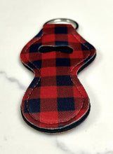Load image into Gallery viewer, Chapstick Holder Keychain: Red Plaid
