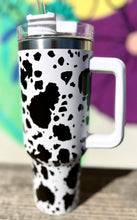 Load image into Gallery viewer, Animal Print 40oz Tumblers: Black Cow
