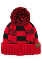 Load image into Gallery viewer, C.C Buffalo Check Team Color Beanie: Red/Black

