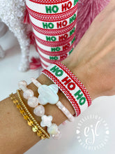 Load image into Gallery viewer, HO HO HO Christmas Bracelet Embroidered / Holiday Jewelry
