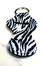 Load image into Gallery viewer, Chapstick Holder Keychain: Zebra
